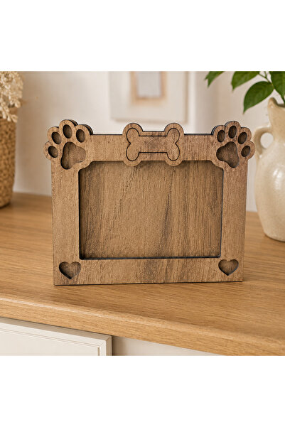 ArliaDesign Kişiye Özel Köpek Fotoğraf Çerçevesi Ahşap 20x15 cm | Evcil Hayvan Fotoğraf Çerçevesi | Patili Köpek Çerçevesi | Masa Üstü Dekor