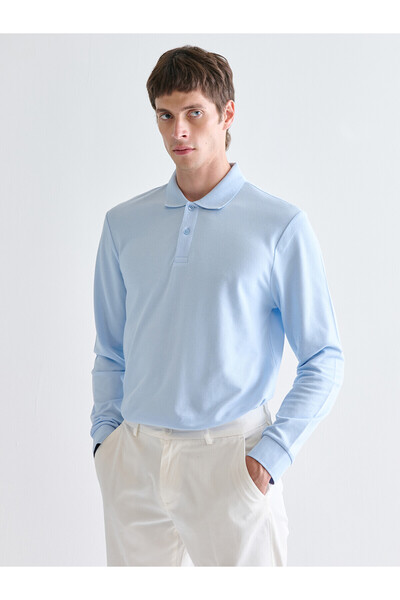 LC Waikiki Peak New Season Polo Neck Long Sleeve Pique Men's T-Shirt