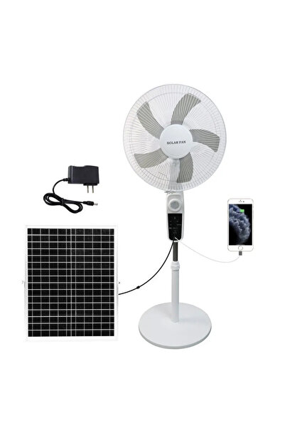 ABYZ Ventilator solar pe piedestal cu telecomandă, panou 9V 12W, 4 viteze, po...