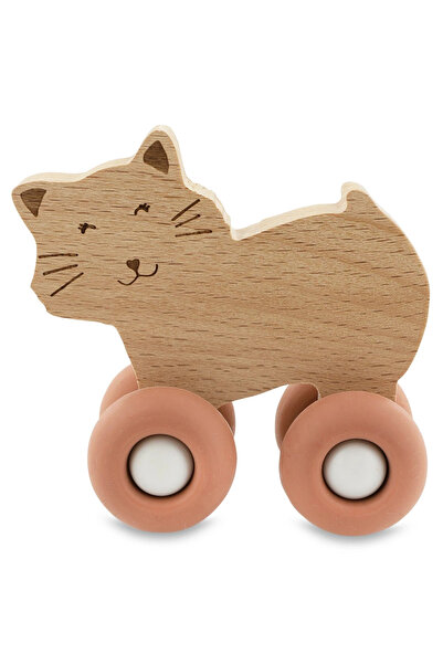 Trixie Mașinuță din lemn cu roți de silicon - Cat Baby