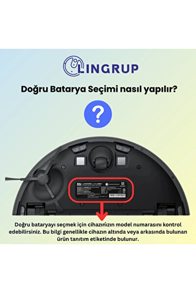 LİN GRUP Xiaomi Vacuum Mop 2 Pro (MJST1SHW) Robot Süpürge Uyumlu Batarya 7000 mAh -