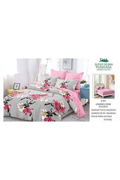 Pucioasa Set de lenjerie de pat gros Finet, 6 piese, cu cearșaf cu elastic BBA32