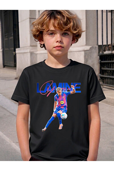 STİL-X Lamine Yamal Printed Crewneck Children's and Youth T-Shirt, Soft Textu...