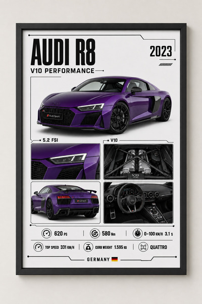 Miutic Print Studio Tablou decorativ auto Audi R8 V10 Performance cu specific...