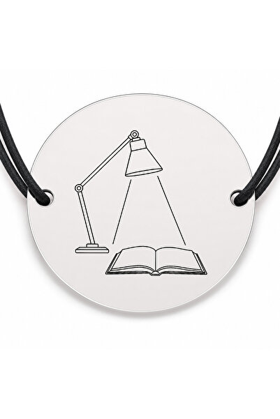 Simoshop Brățară argint 925 cu bănuț gravat lampa de birou, șnur negru reglabil
