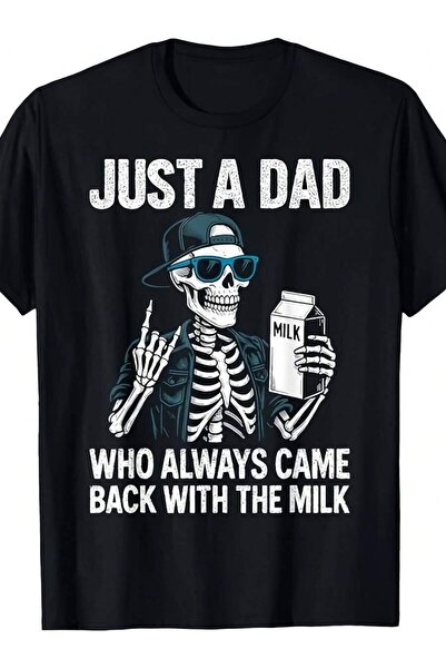 k222 Funny "Just A Who Always Came Back The Milk" T-Shirt Men - Retro Dad Jok...
