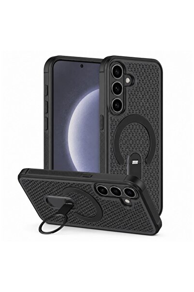 Zebana Samsung Galaxy S25 Uyumlu Kılıf CoolRing M-Safe Silikon Kılıf Siyah