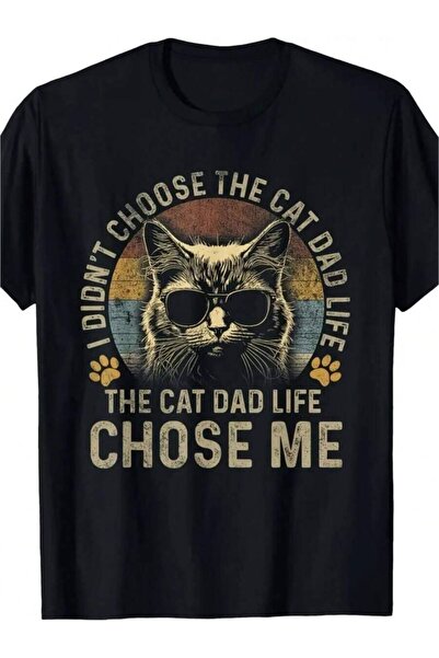 k222 Men'S T-Shirt With Phrase 'I Didn'T Choose Life, The Cat Dad Life Chose ...