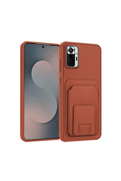 Zebana Xiaomi Redmi Note 10 Pro Uyumlu Kılıf FlexStand Kartlıklı Silikon Kılı...