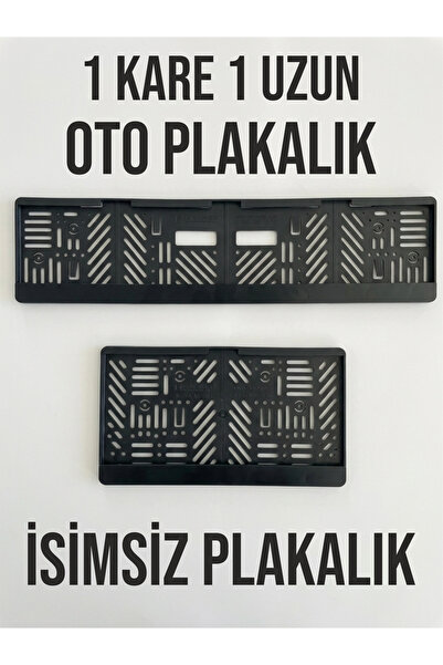 Parker Otomotiv A.Ş 1 Kare 1 Uzun Oto Plakalık Mat Siyah Yazısız Plakalık Set...