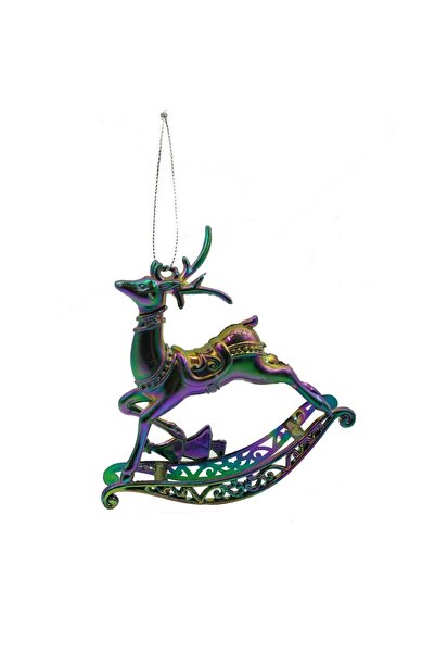 Rao Ornament Brad de Craciun, Iridescent, in Forma de Ren, 11 Cm X 11 Cm, Pla...