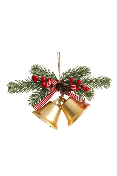 Rao Decoratiune de Craciun pentru Brad, Model 2 Clopotei de Craciun cu Crengu...
