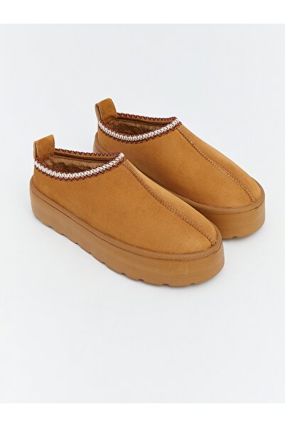 LC Waikiki Brown Fur Women's Home Shoes W61700Q8
