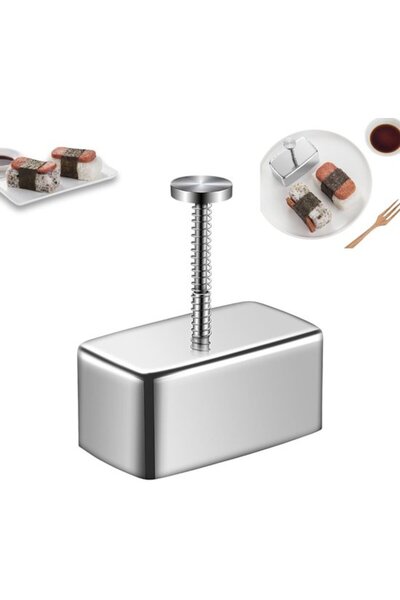 STARSTAR 1-Piece Stainless Steel Rice Ball Mold, triangle, 11.5x10.2x5.7cm, s...