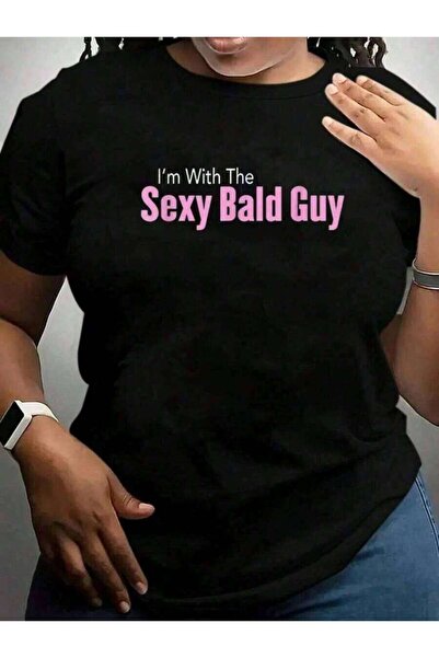 9JY Tops, I'm With The Sexy Bald Guy Graphic Tees, Outfits For Women, Cotton ...