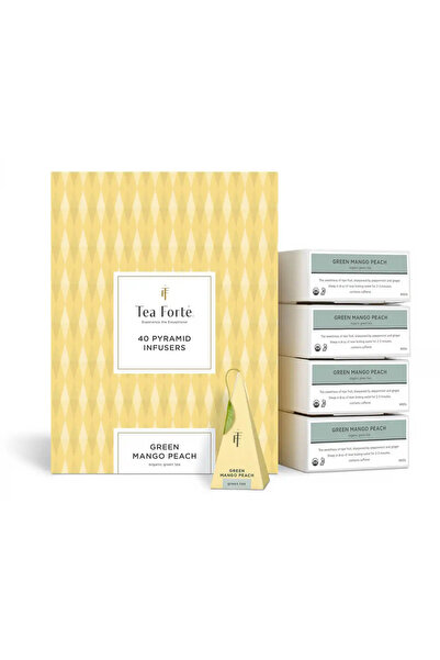 Tea Forte Ceai verde cu mango și piersică – cutie cu 40 de piramide de ceai