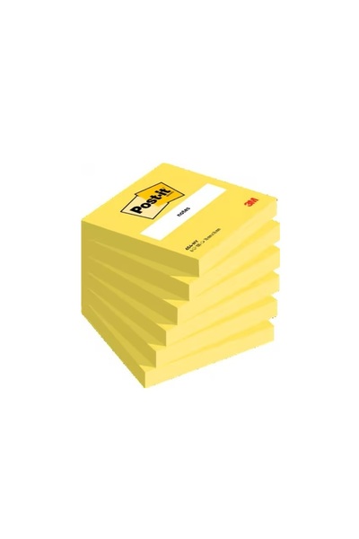 3M Notite adezive Post-It, galben neon, 76 x 76 mm, 100 file/buc, 6 buc/set,