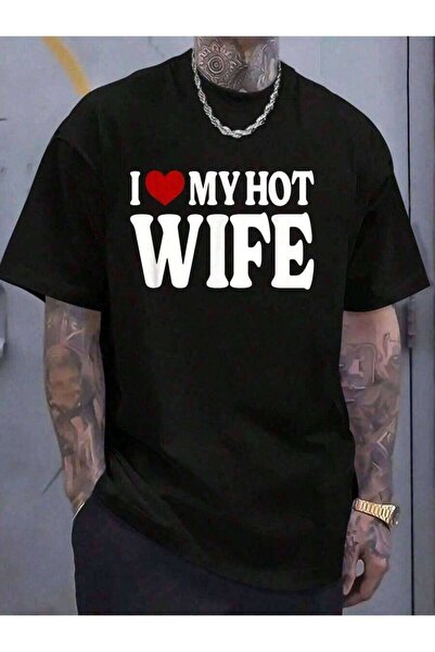 LİNA06 % Cotton Love Wife I Heart My Hot Wife-Shirt Women's Men's Graphic Tee...