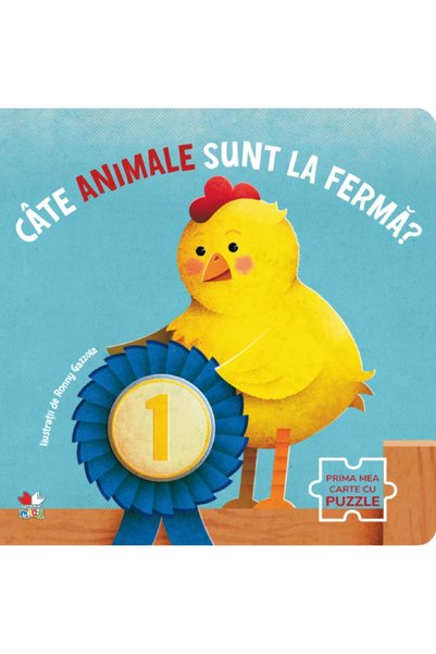 Litera Cate animale sunt la ferma? Prima mea carte cu puzzle