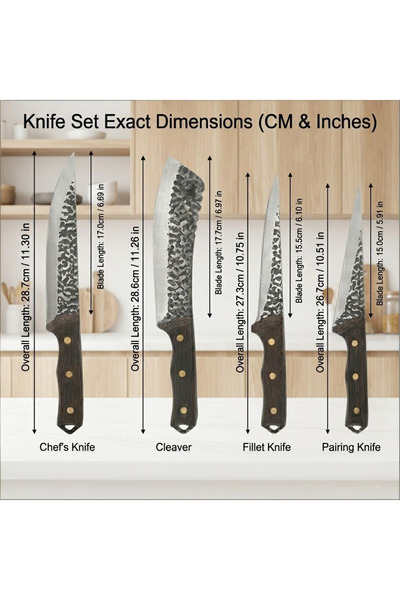 Klyte 8-Piece Kitchen Knife Set with Bag, Gloves & Sharpener, Ultra-Sharp Chef Knives for Meat Deboning & Vegetable Prep, Ergonomic Cutlery for Home Kitchens & Chefs