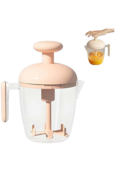 STARSTAR Ergonomic multi-blade manual egg beater w/manual push-to-rotate beat...