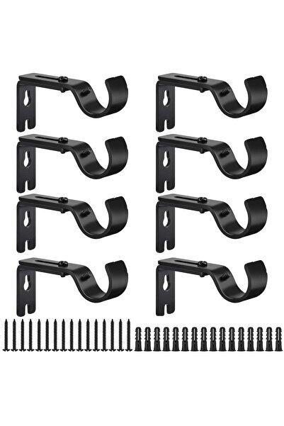 STARSTAR 8-Piece Adjustable Curtain Rod Bracket Set, Heavy-Duty, Wall-Mounted...
