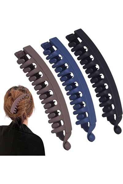 STARSTAR 3 banana hairpins, non-slip large hair clips for women, classic doub...