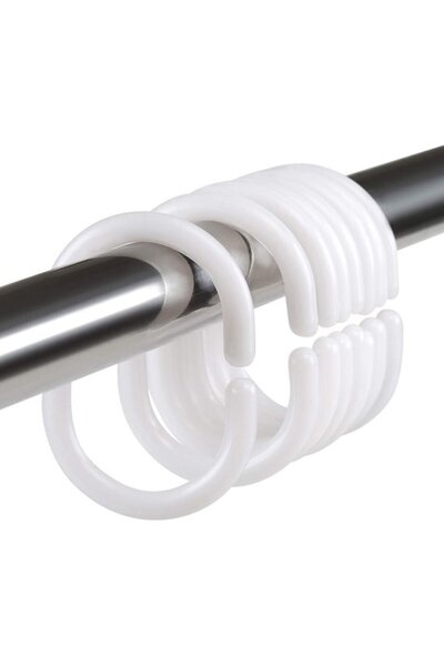 STARSTAR 24-piece pack - Curtain tracks - Shower curtain hooks - Curtain rod ...