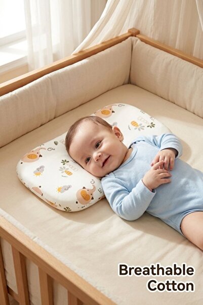 Generic 1 Cotton Breathable Ergonomic Toddler Pillow Head Neck Support Washab...