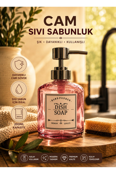 MİEN CAM SIVI SABUNLUK - 200ml