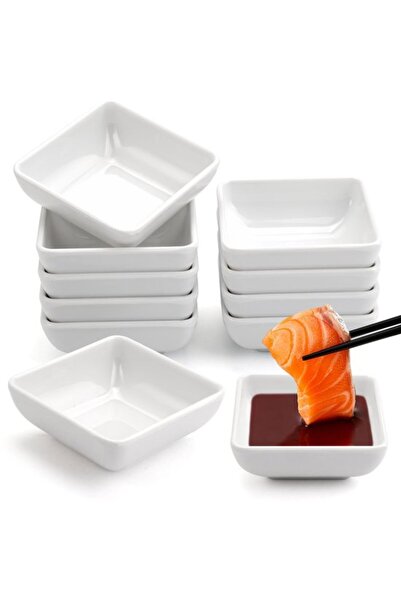 STARSTAR Dip bowls set - 10 pieces - white - plastic - 7.5x7.5x3 cm