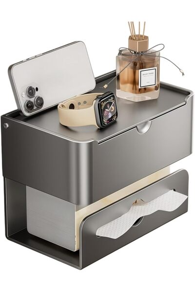STARSTAR RV Toilet Paper Holder - Gray toilet paper holder with flip - top de...