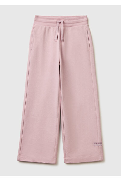 United Colors of Benetton Girl's Dusty Rose Logo Label Drawstring Waist Wide ...
