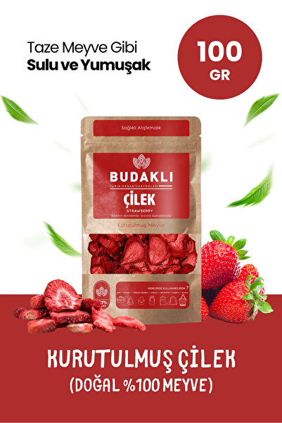 Budaklı Kurutulmuş Çilek 100 Gr Çilek Kurusu Kuru Meyve %100 Meyve Katkısız İ...