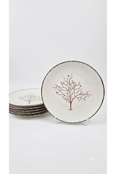 Tezyinat Wood Tree of Life Set of 6 Porcelain Cake Plates