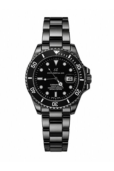 Aybars Erkek Kol Saati, Çelik Kordon, Siyah Kadran Quartz Analog Bilek Saati