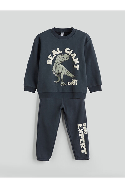 LC Waikiki Dinosaur Printed Boys' Tracksuit Set
