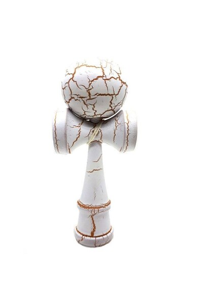 OEM Kendama Profesionala- Culoare Alb, Model Crapat si ata cadou