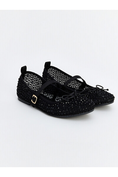 LC Waikiki Two Mt Shop Quality Lcw Steps Black Girls' Ballet Flats