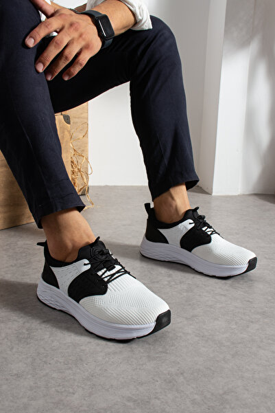 Victoris Ares Men's Black and White Lace-Up Lightweight Orthopedic Eva Sole K...