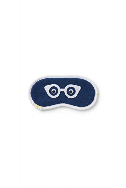 Vira Rise Dark Blue Plush Sleeping Eye Mask with Glasses and Movable Eyes - w...