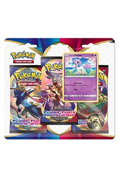 Pokemon Sword & Shield: Galarian Ponyta Pachet de 3 bucăți în blister