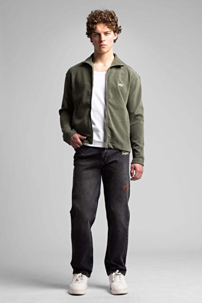 Catch Dik Yaka Fermuarlı Fitilli Sweatshirt