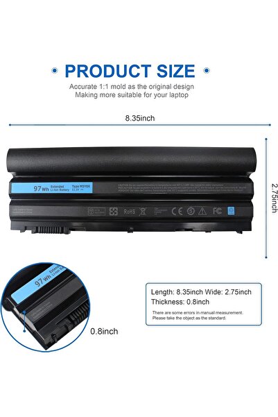 RedX Tech T54FJ HCJWT 11.1V 97Wh Laptop Battery compatible for DELL Latitude ...