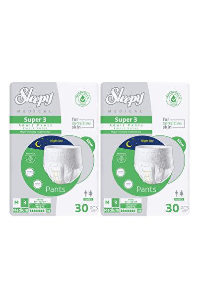 Sleepy Süper3 Emici Külot M Beden 2 Paket 60 Adet