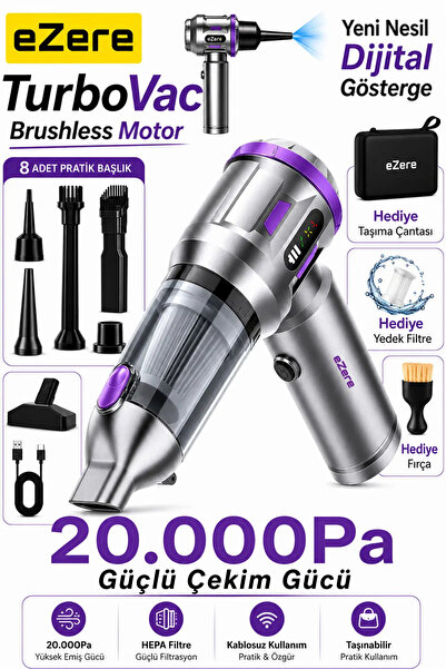 Generic Brand Ezere Turbovac 20000Pa Powerful Digital Display Vacuum Cordless...