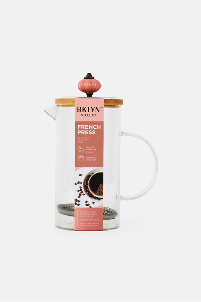 Core Kitchen French Press Coffee Maker, Transparent