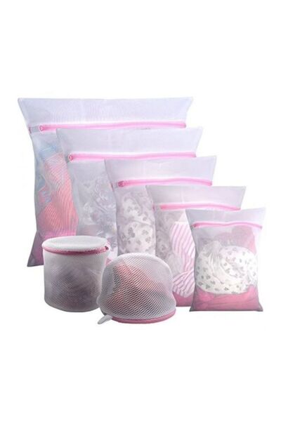 HALAMODO 7 PCS Laundry Bag Set,Mesh Laundry Bags with Zipper,Soft Delicates D...