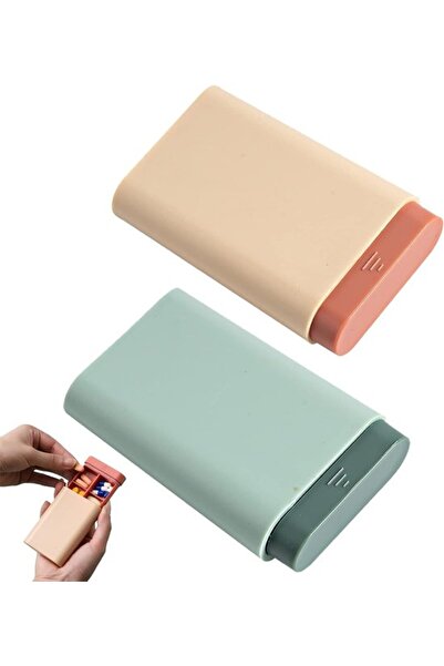 STARSTAR Compact Pill Box, 2-Pack Travel Case with 6 Compartments, Convenient...