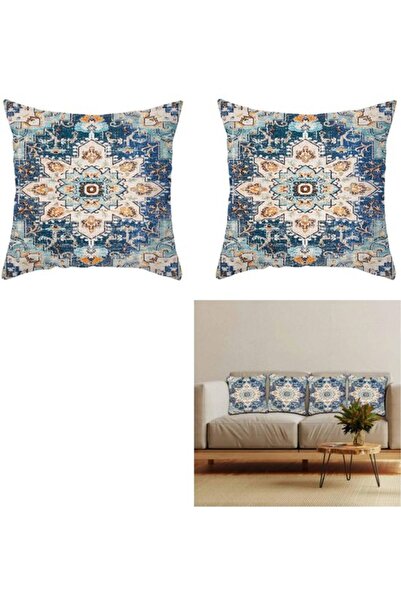 STARSTAR 2-Pack Blue Bohemian Outdoor Decorative Throw Pillow Covers (45x45cm...